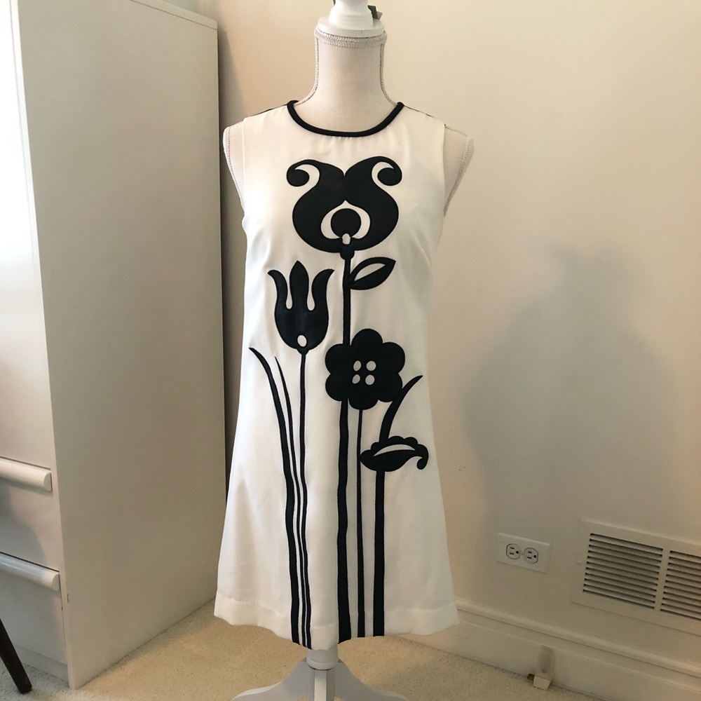 Black and white floral dress
